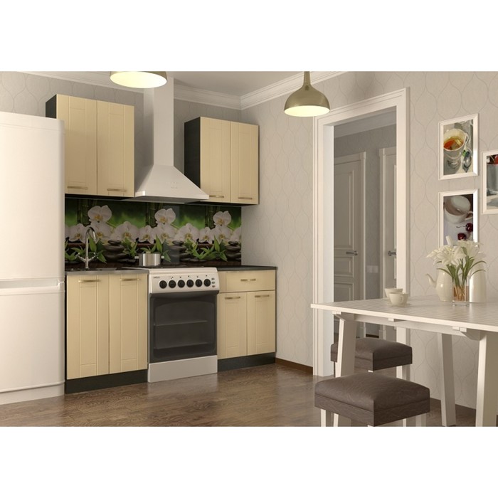 Кухонный гарнитур прямой Акация 4, 1200 мм, цвет Ваниль