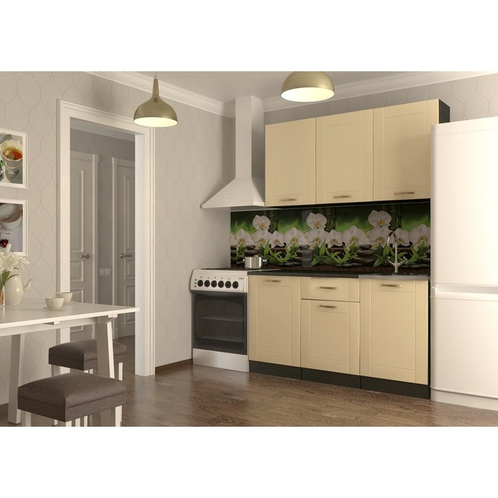 Кухонный гарнитур прямой Акация 11, 1500 мм, цвет Ваниль