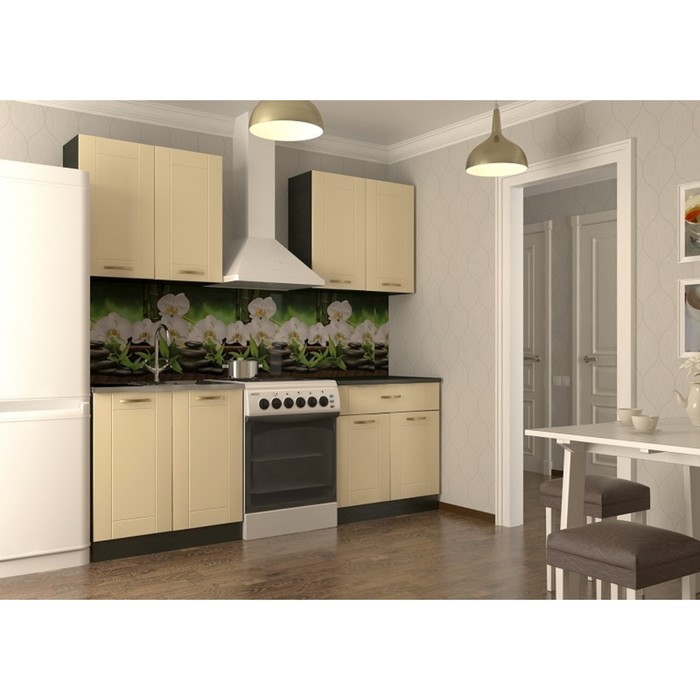 Кухонный гарнитур прямой Акация 12, 1600 мм, цвет Ваниль