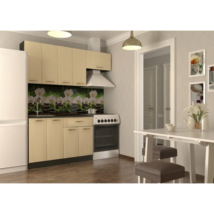 Кухонный гарнитур прямой Акация 14, 1800 мм, цвет Ваниль