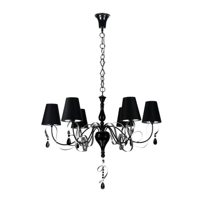 Люстра Intreccio 6x40Вт E14 черный, серебро 87x87x68см