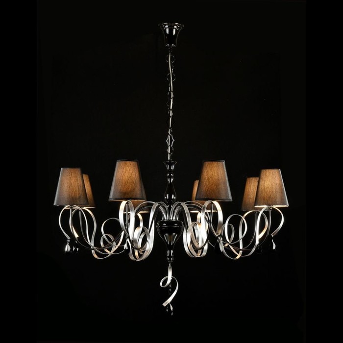 Люстра Intreccio 8x40Вт E14 черный, серебро 100x100x67см