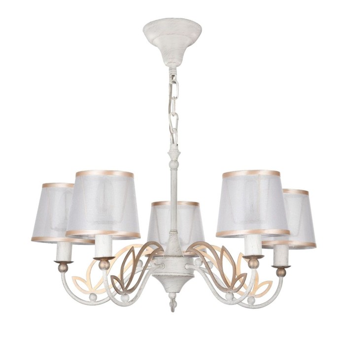 Люстра Dafni 5x40Вт E14 белый, золото 57x130см