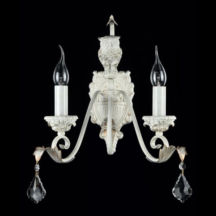 Бра Athena 2x60Вт E14 белый, золото 29x34x41см