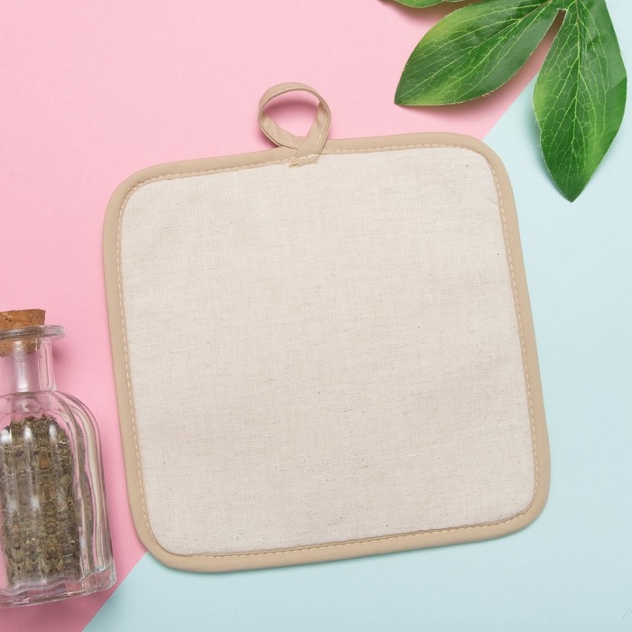 Прихватка полулён "Копилка Хрюша" 18х18 см,160 г/м2, 50% лён,50% хлопок, шелкография