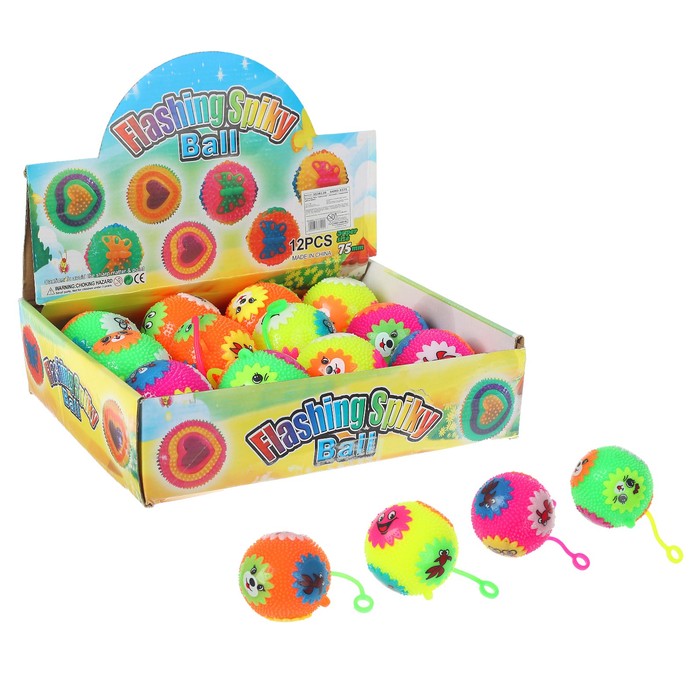 Мяч "Цветочек" световой с пищалкой, цвета МИКС