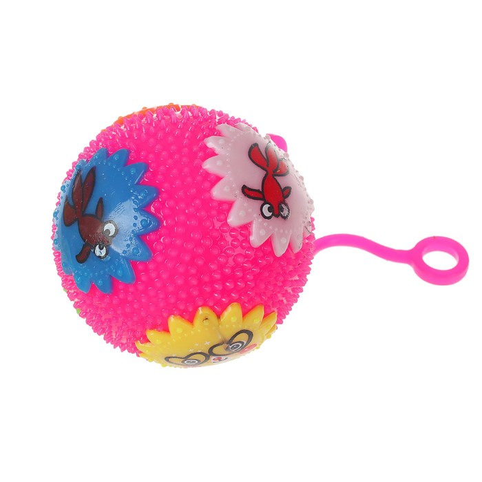 Мяч "Цветочек" световой с пищалкой, цвета МИКС