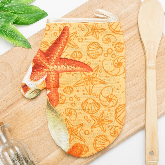 Варежка кухонная "Морская звезда" 20х25 см, ЭКОНОМ,хлопок 100%, 165 г/м2