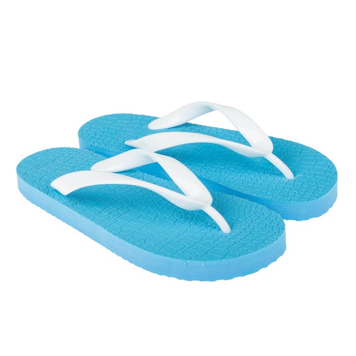 Сланцы женские арт. SIMPLE Snake Skin, цвет голубой/белый, размер 37