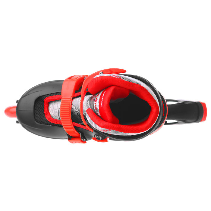 Роликовые коньки раздвижные, колеса PVC 64 мм, пластиковая рама, black/red р.30-33