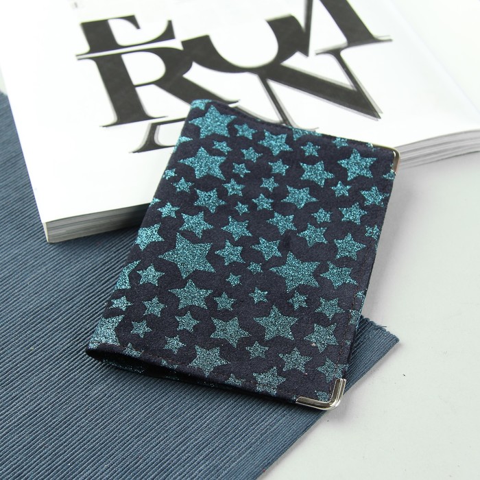 Обложка для паспорта "Звёзды", цвет синий/голубой