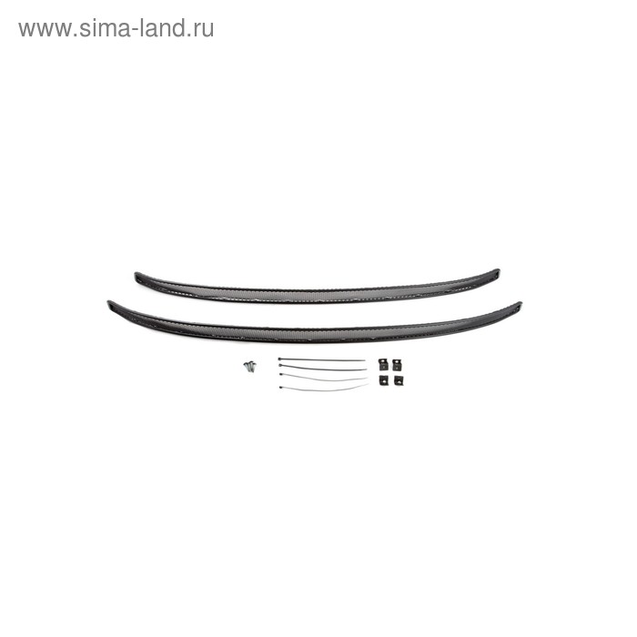 Сетка на бампер внешняя для Skoda Octavia A7 2014-2016, 2 шт., черн., 10 мм, с противотуманными фона