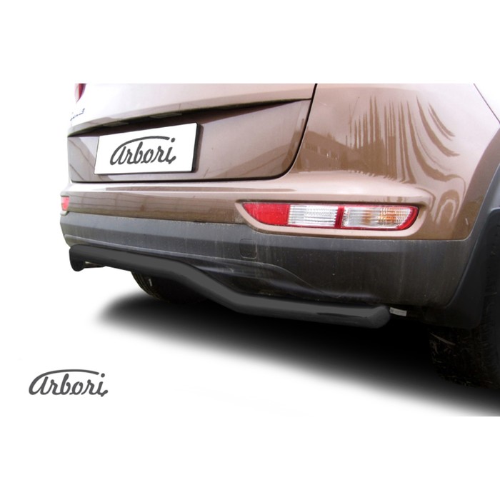 Защита заднего бампера Arbori d57 "волна" черная Kia SPORTAGE 2016-