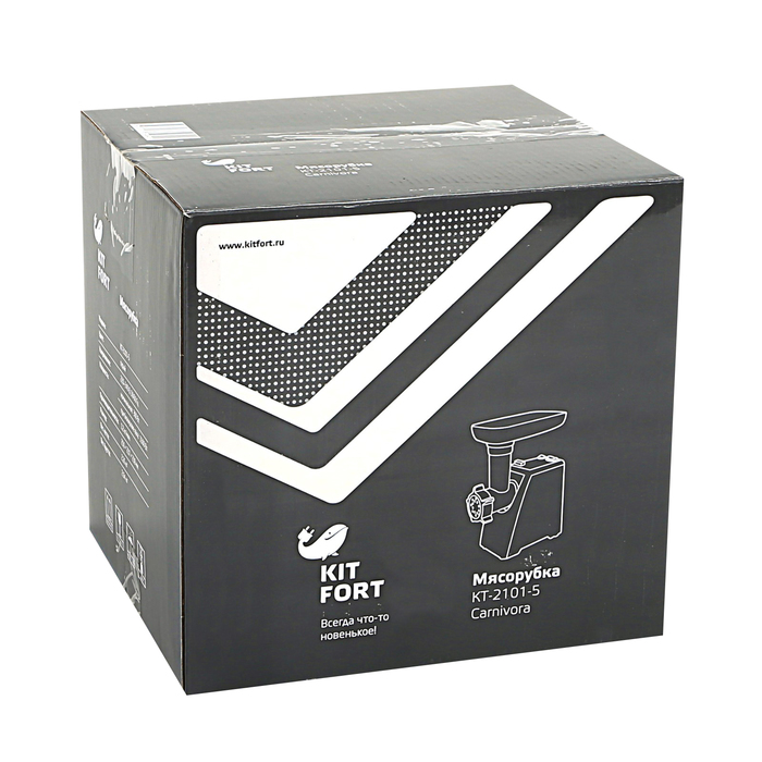 Мясорубка Kitfort Carnivora КТ-2101-5, 1500 Вт, реверс, 2 насадки, серый