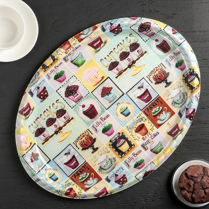 Поднос овальный "Ассорти", цвета МИКС