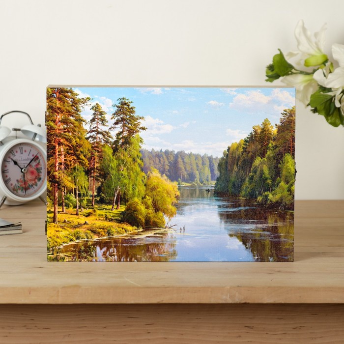 Ключница на холсте Элегант "Лесной разлив" 34х24х6 см