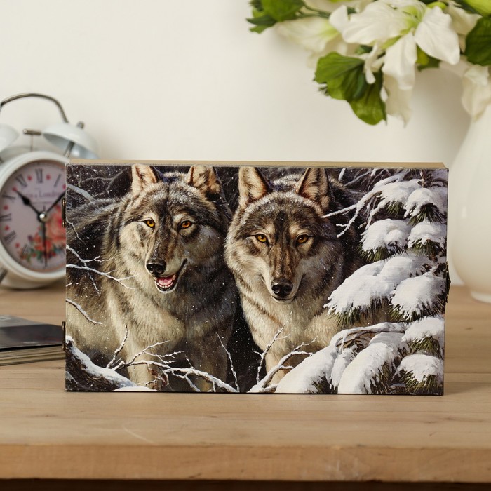 Ключница на холсте Элегант "Разбойники" 24х14х5 см