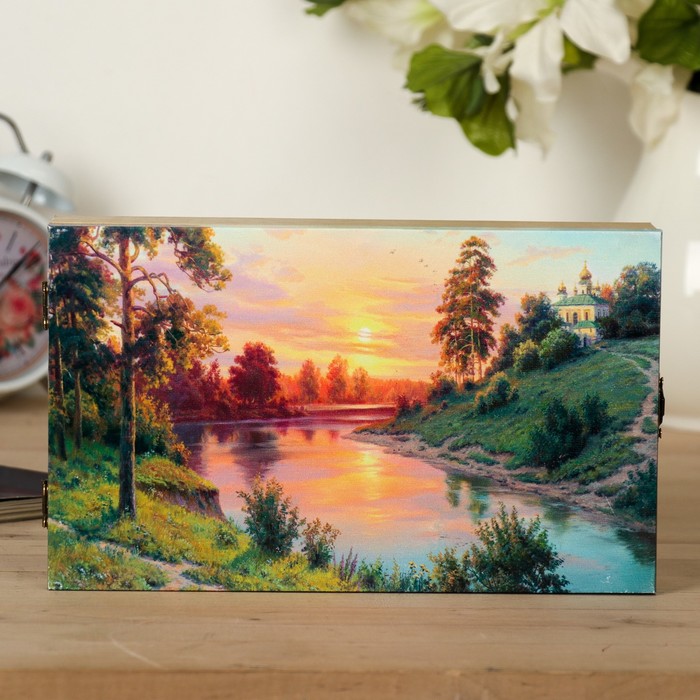 Ключница на холсте Элегант "Тишина" 24х14х5 см