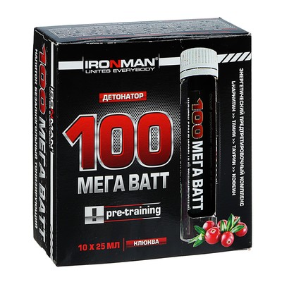 Предтренеровочный комплекс "Ironman" 100 Мега Ватт 10х25мл