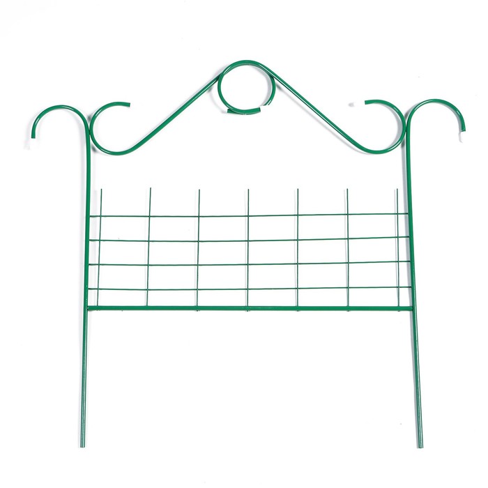 Ограждение декоративное, 75 х 450 см, 5 секций, металл, зелёное, «Садово-парковый»