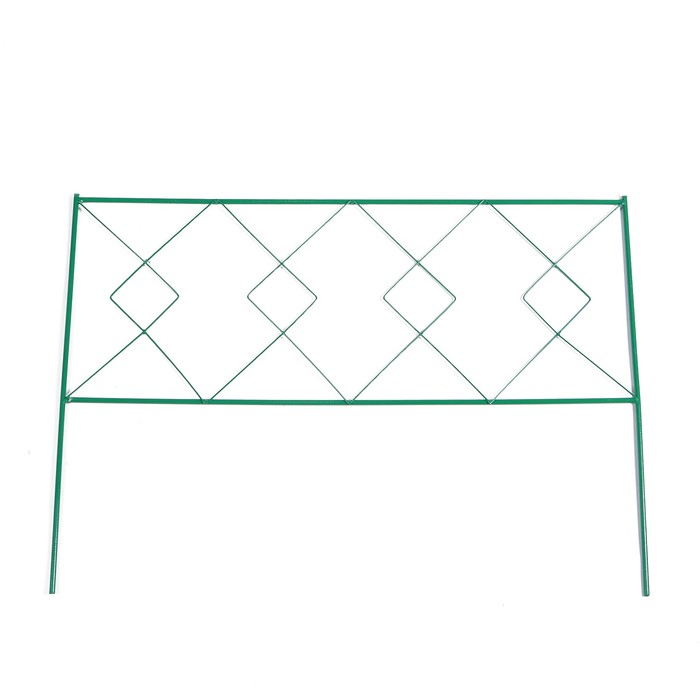 Ограждение декоративное, 70 х 482 см, 5 секций, металл, зелёное, «Квадрат»