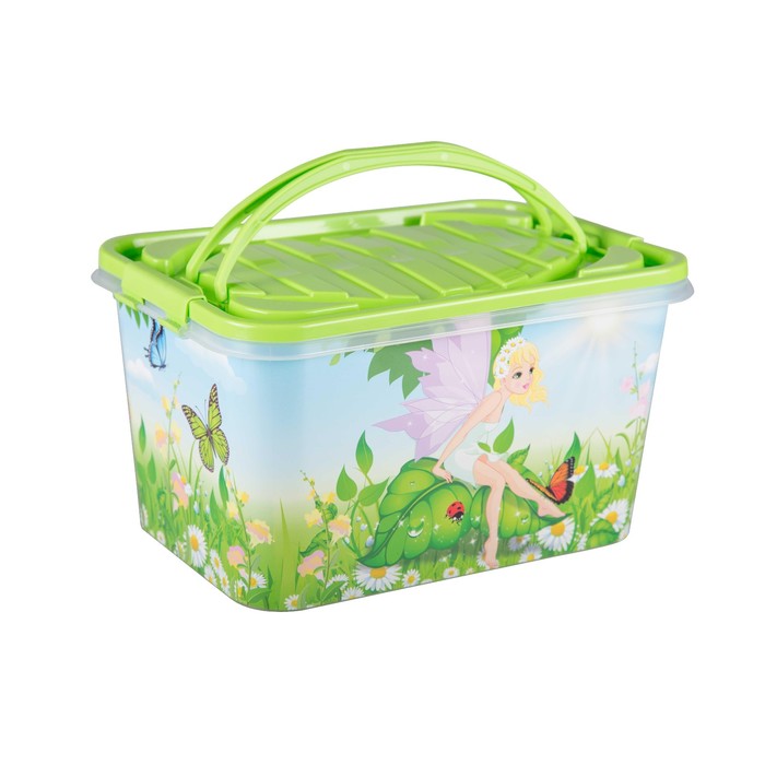 Контейнер для игрушек "Сказка" с крышкой, прямоугольный, 15 л