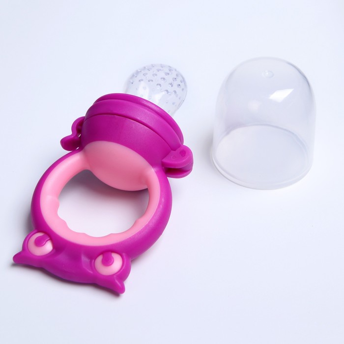 Ниблер силиконовый «Совушка», цвет розовый