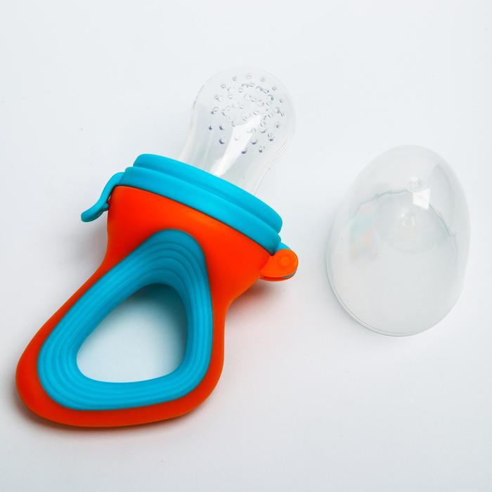 Ниблер силиконовый, цвет оранжевый/голубой