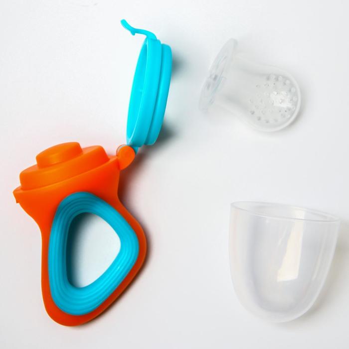 Ниблер силиконовый, цвет оранжевый/голубой