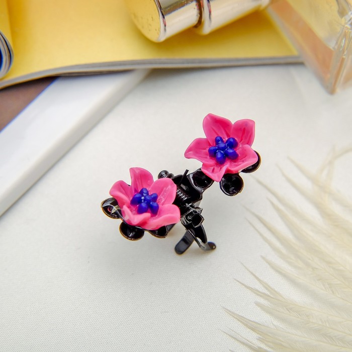 Краб для волос "Цветочный рай" 1,2 см лилия, микс