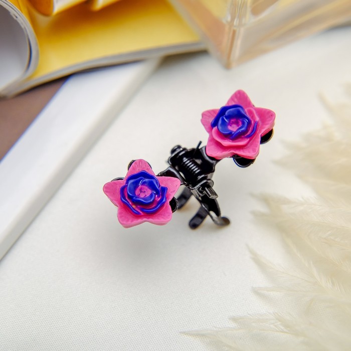 Краб для волос "Цветочный рай" 1,2 см нарцисс, микс