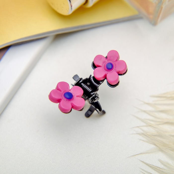 Краб для волос "Цветочный рай" 1,2 см ромашка, микс