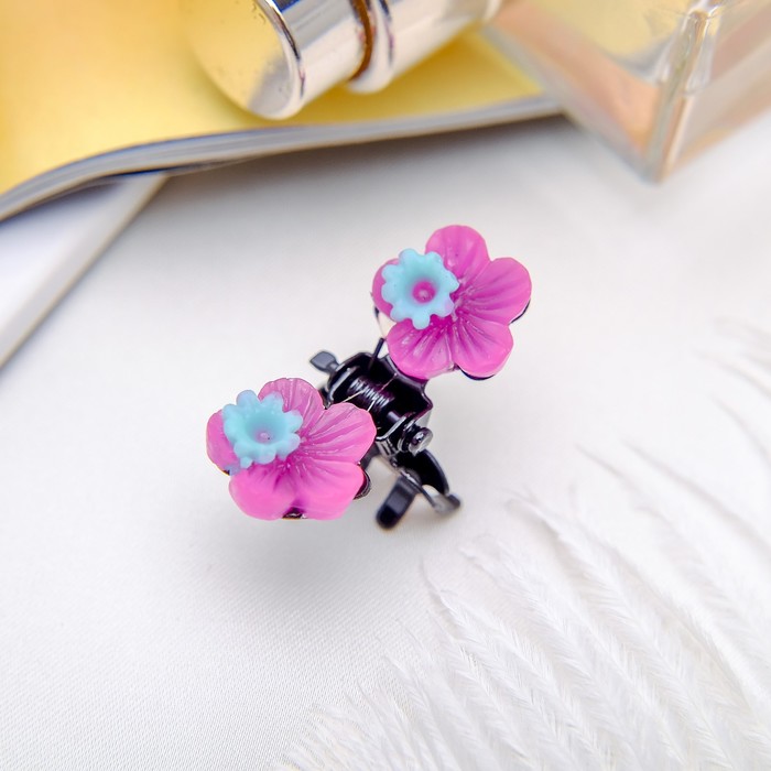 Краб для волос "Мармелад" 1,2 см василек, микс