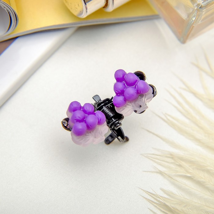 Краб для волос "Мармелад" 1,2 см виноград, микс