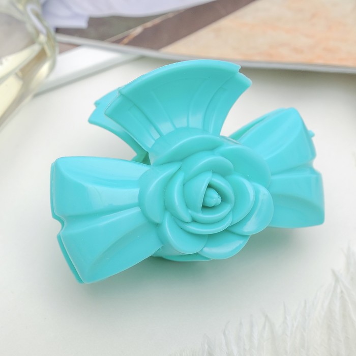 Краб для волос "Цветной глянец" 8 см роза,микс