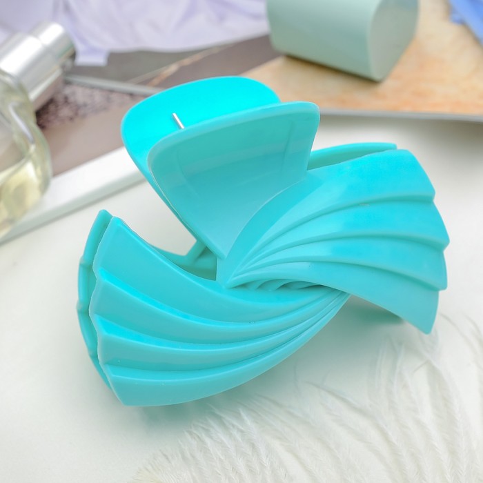 Краб для волос "Цветной глянец" 7,8 см волна,микс