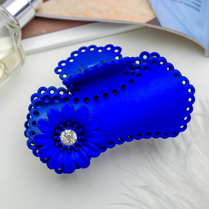 Краб для волос "Матовый блеск" 9 см василек,микс