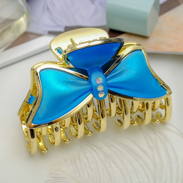 Краб для волос "Матовый блеск" 8,5 см бантик,микс