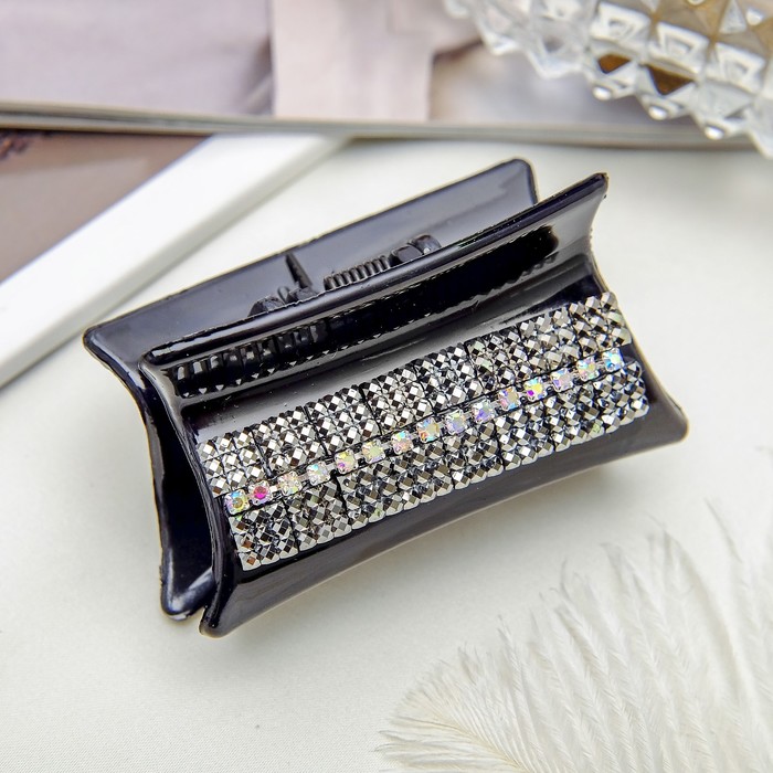 Краб для волос "Мерцание" 5,8 см белый