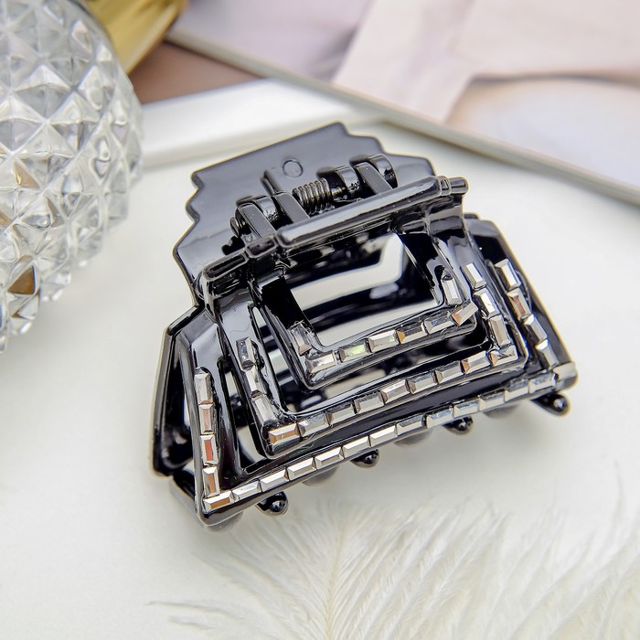 Краб для волос "Графит" 6 см геометрия