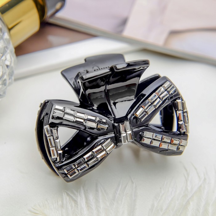 Краб для волос "Графит" 5,6 см бантик