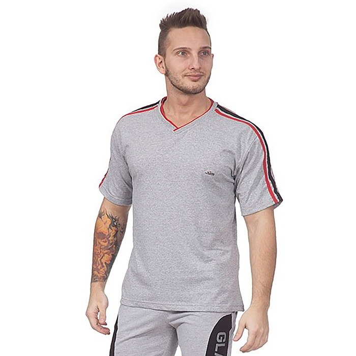 Футболка мужская 421 цвет серый меланж, р-р 46-48 (XL)