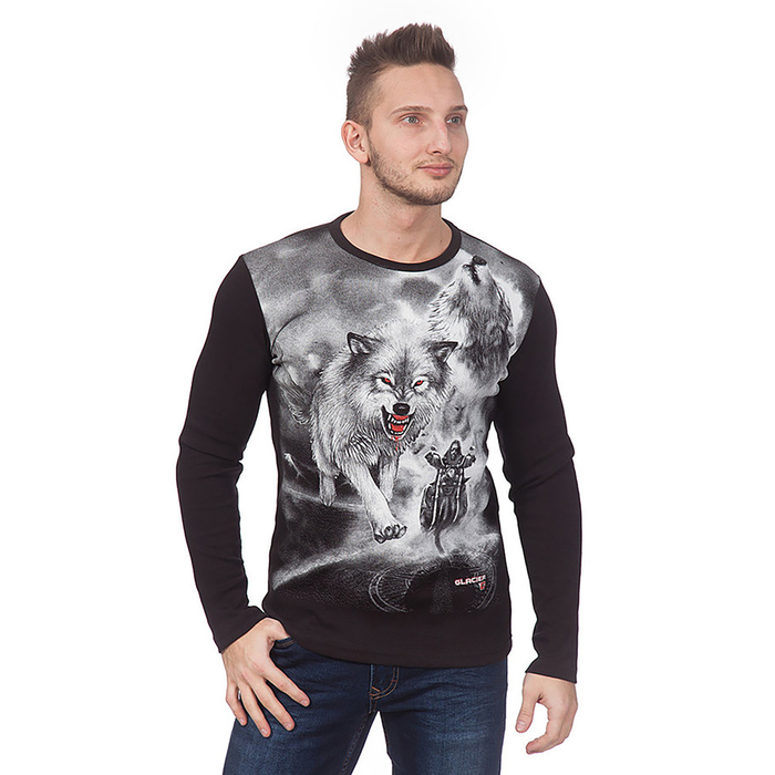 Фуфайка мужская 0704 цвет чёрный, р-р 42-44 (M)