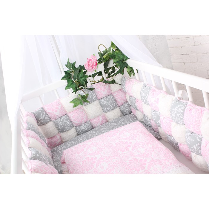 Комплект в кроватку "Сказка", 6 предметов, цвет розовый
