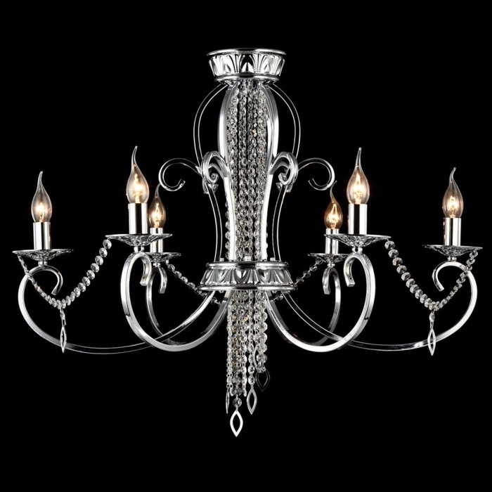 Люстра Erte 6x60Вт E14 хром 78x78x63см