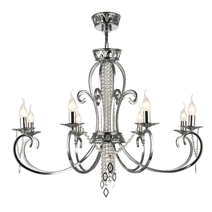 Люстра Erte 8x60Вт E14 хром 89x89x67см