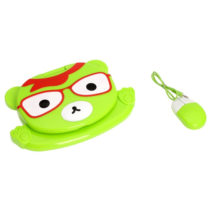 Компьютер обучающий "Мишка" с мышкой, 120 заданий, 2 языка: русский, английский