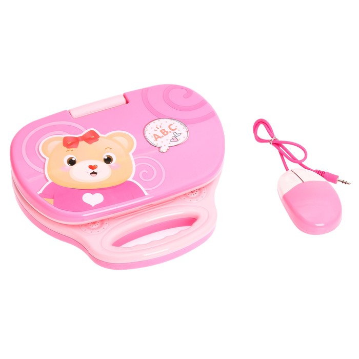 Компьютер обучающий "Милый мишка" с мышкой, 120 заданий, 2 языка: русский, английский