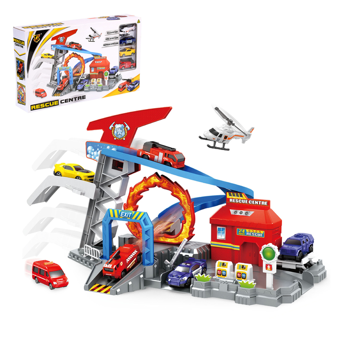 Парковка "Пит Стоп", 3 машины + вертолет, лифт