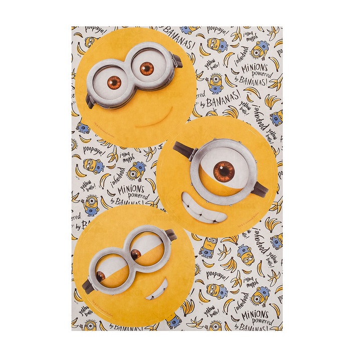 Наклейки на воздушные шары "Миньоны", мордочки